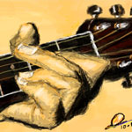 Playing Guitar - Drawn in Facebook Graffiti Application by Evan Islam