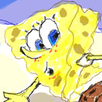 SpongeBob Squarepants drawn using Facebook Graffiti by Evan Islam
