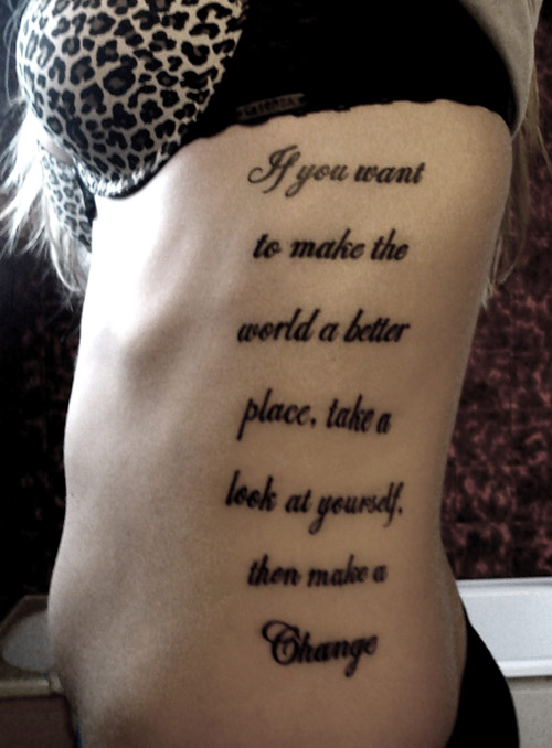 Michael Jackson Tattoo - Lyrics from Man in the Mirror