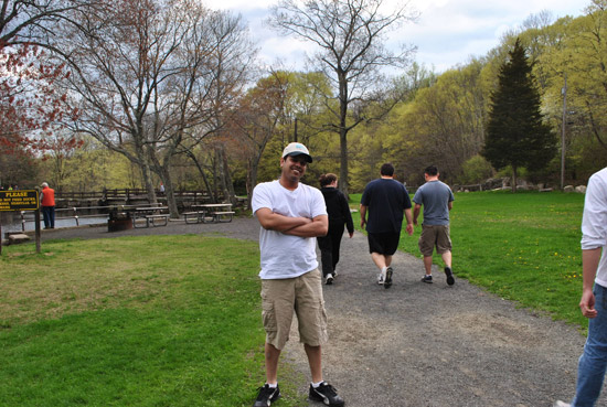 Posing for hike at Southford Falls