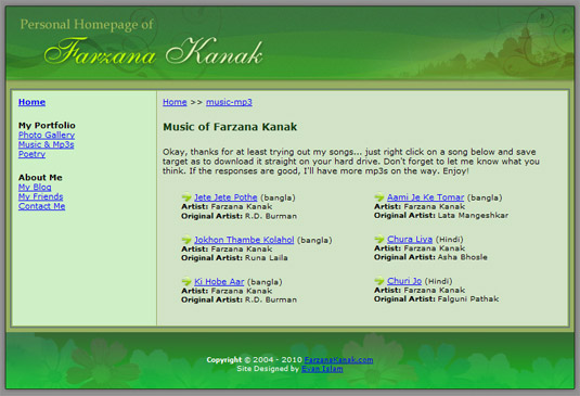 Farzana Kanak's Home Page Farzana Kanak