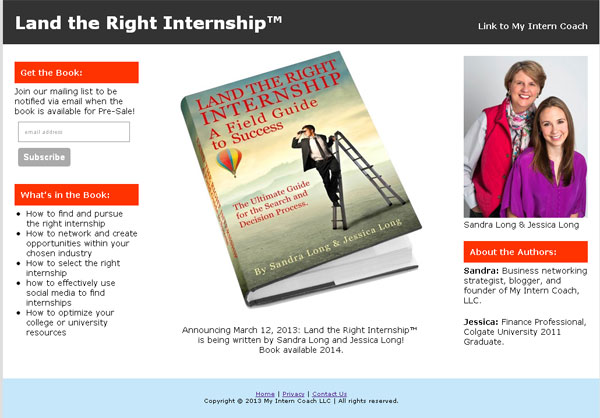 Land the Right Internship Book Site