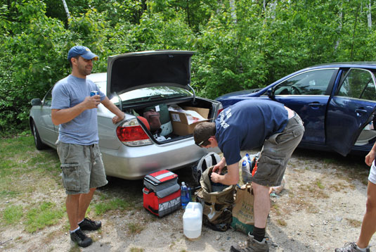 getting ready for hiking Mt. monadnock