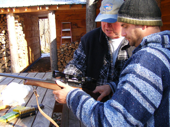 Jack shows Chad how to shoot that thing