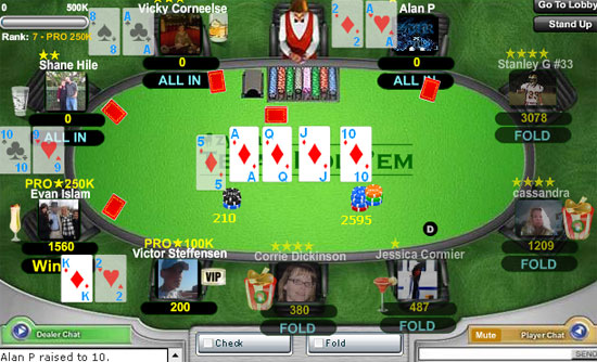 Royal Flush in a Texas Hold'em Poker Hand
